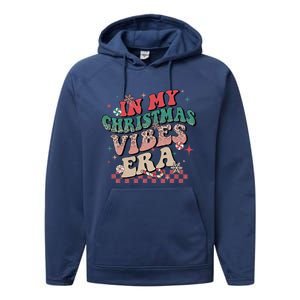 In My Christmas Vibes Era Xmas Groovy Santa Squad Holiday Gift Performance Fleece Hoodie