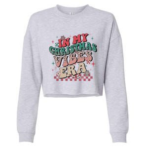 In My Christmas Vibes Era Xmas Groovy Santa Squad Holiday Gift Cropped Pullover Crew