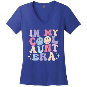 In My Cool Aunt Era Groovy Retro For Auntie Meaningful Gift Women's V-Neck T-Shirt