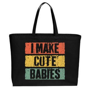 I Make Cute Babies Dad Mom Cotton Canvas Jumbo Tote