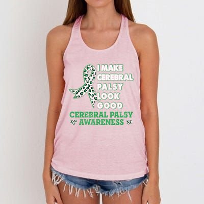 I Make Cerebral Palsy Look Good Cerebral Palsy Awareness Funny Gift Women's Knotted Racerback Tank