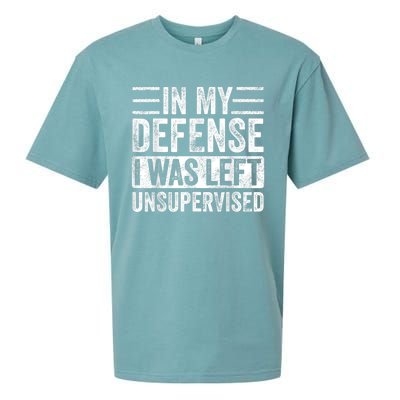 In My Defense I Was Left Unsupervised | Funny Retro Vintage Sueded Cloud Jersey T-Shirt