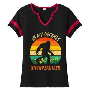 In My Defense I Was Left Unsupervised Gorilla Ladies Halftime Notch Neck Tee