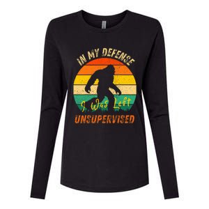 In My Defense I Was Left Unsupervised Gorilla Womens Cotton Relaxed Long Sleeve T-Shirt