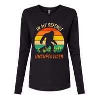 In My Defense I Was Left Unsupervised Gorilla Womens Cotton Relaxed Long Sleeve T-Shirt