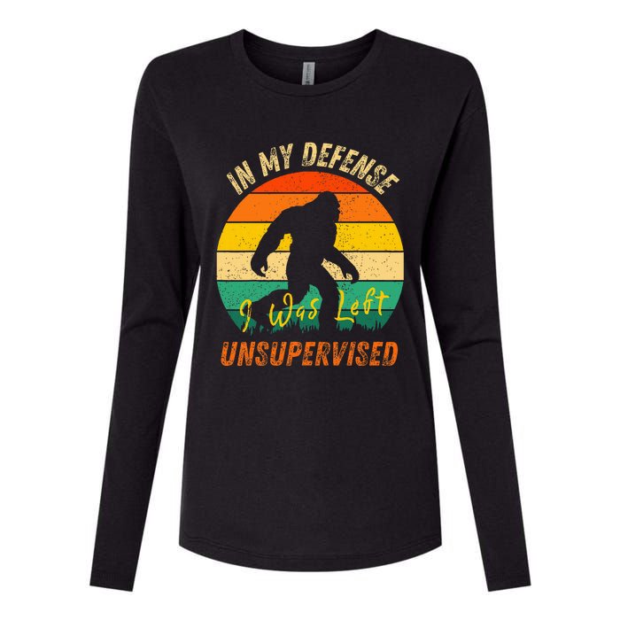 In My Defense I Was Left Unsupervised Gorilla Womens Cotton Relaxed Long Sleeve T-Shirt