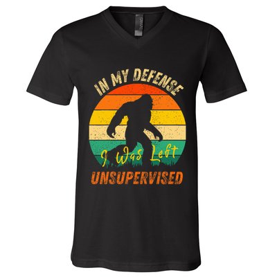 In My Defense I Was Left Unsupervised Gorilla V-Neck T-Shirt