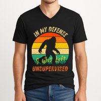 In My Defense I Was Left Unsupervised Gorilla V-Neck T-Shirt