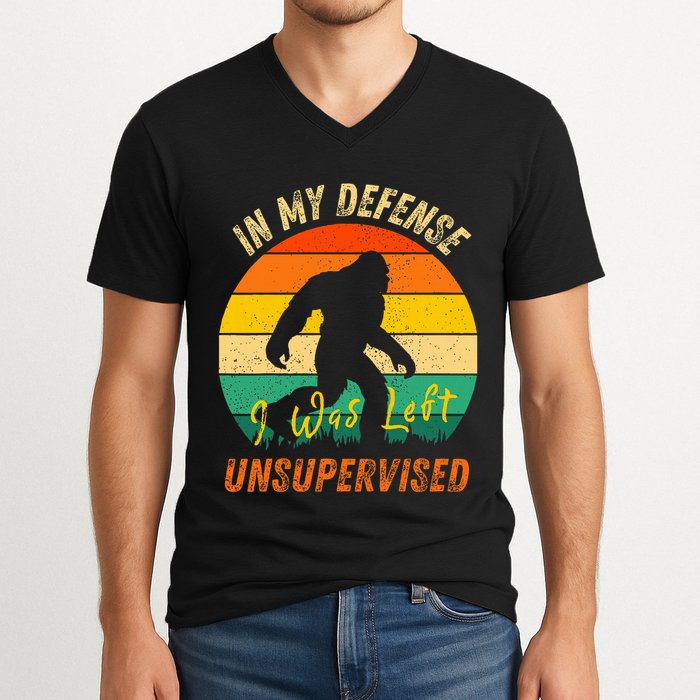 In My Defense I Was Left Unsupervised Gorilla V-Neck T-Shirt