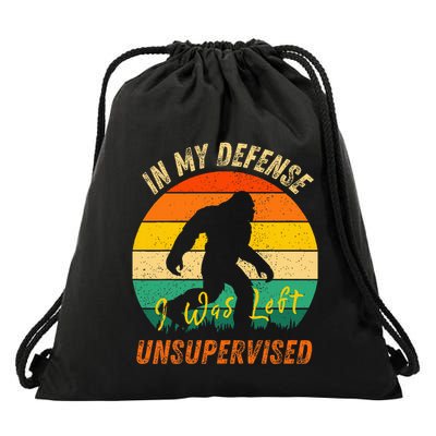 In My Defense I Was Left Unsupervised Gorilla Drawstring Bag