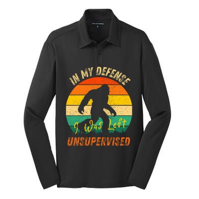 In My Defense I Was Left Unsupervised Gorilla Silk Touch Performance Long Sleeve Polo