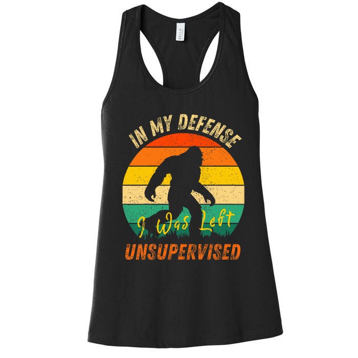 In My Defense I Was Left Unsupervised Gorilla Women's Racerback Tank