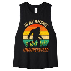 In My Defense I Was Left Unsupervised Gorilla Women's Racerback Cropped Tank