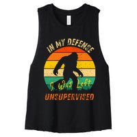 In My Defense I Was Left Unsupervised Gorilla Women's Racerback Cropped Tank