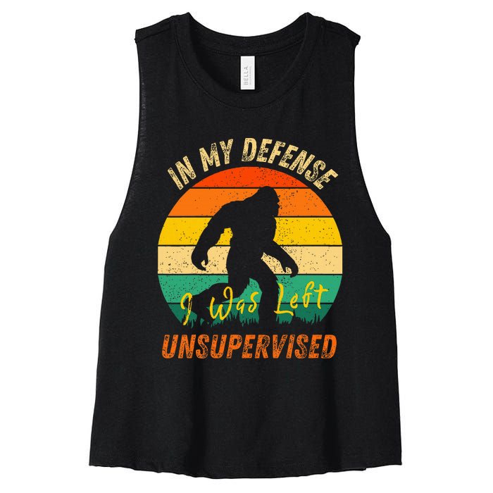 In My Defense I Was Left Unsupervised Gorilla Women's Racerback Cropped Tank