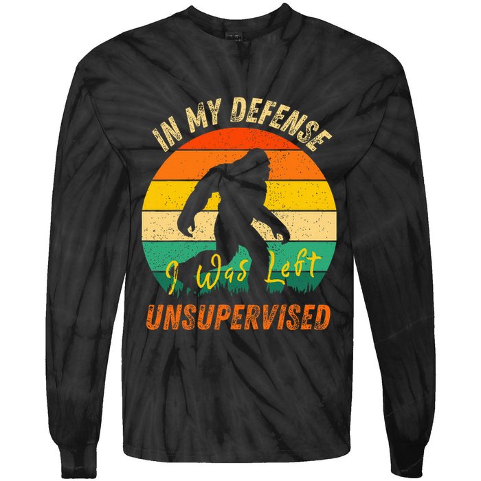 In My Defense I Was Left Unsupervised Gorilla Tie-Dye Long Sleeve Shirt