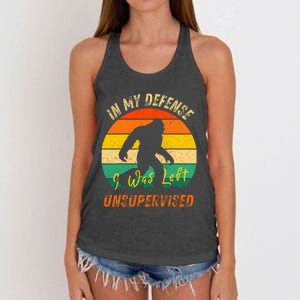 In My Defense I Was Left Unsupervised Gorilla Women's Knotted Racerback Tank