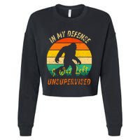 In My Defense I Was Left Unsupervised Gorilla Cropped Pullover Crew