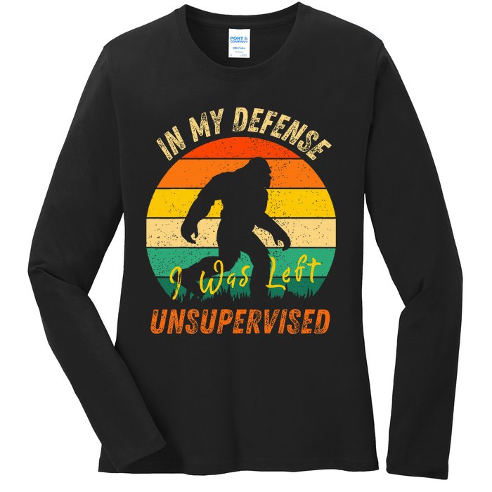 In My Defense I Was Left Unsupervised Gorilla Ladies Long Sleeve Shirt