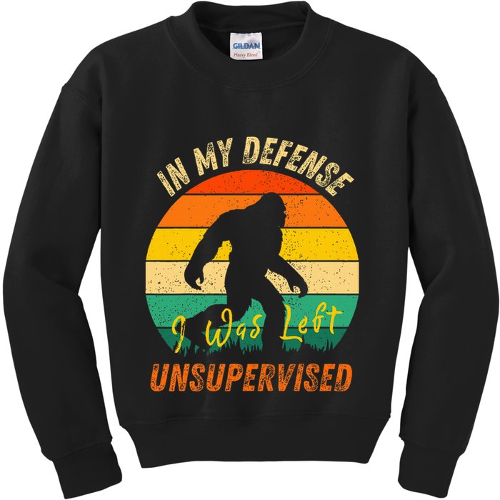 In My Defense I Was Left Unsupervised Gorilla Kids Sweatshirt