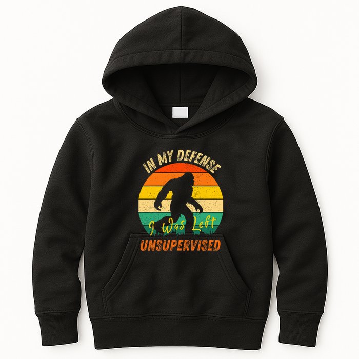 In My Defense I Was Left Unsupervised Gorilla Kids Hoodie