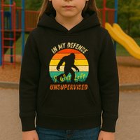 In My Defense I Was Left Unsupervised Gorilla Kids Hoodie