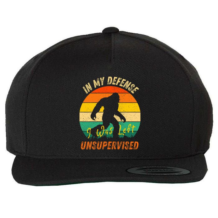 In My Defense I Was Left Unsupervised Gorilla Wool Snapback Cap
