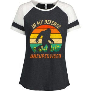 In My Defense I Was Left Unsupervised Gorilla Enza Ladies Jersey Colorblock Tee