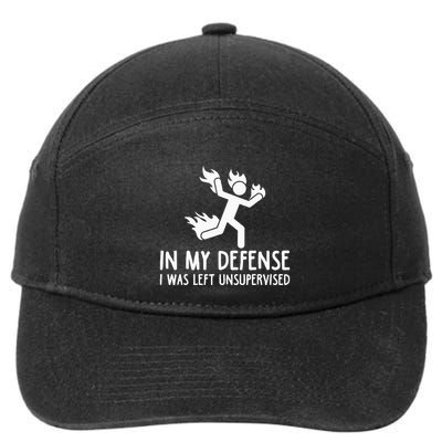 In My Defense I Was Left Unsupervised 7-Panel Snapback Hat