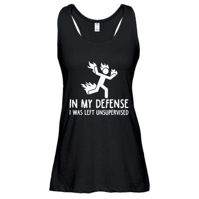 In My Defense I Was Left Unsupervised Ladies Essential Flowy Tank