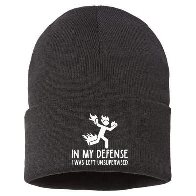 In My Defense I Was Left Unsupervised Sustainable Knit Beanie