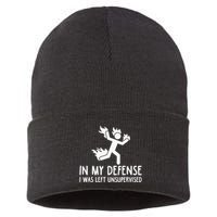 In My Defense I Was Left Unsupervised Sustainable Knit Beanie