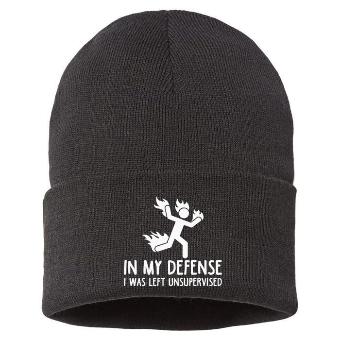 In My Defense I Was Left Unsupervised Sustainable Knit Beanie