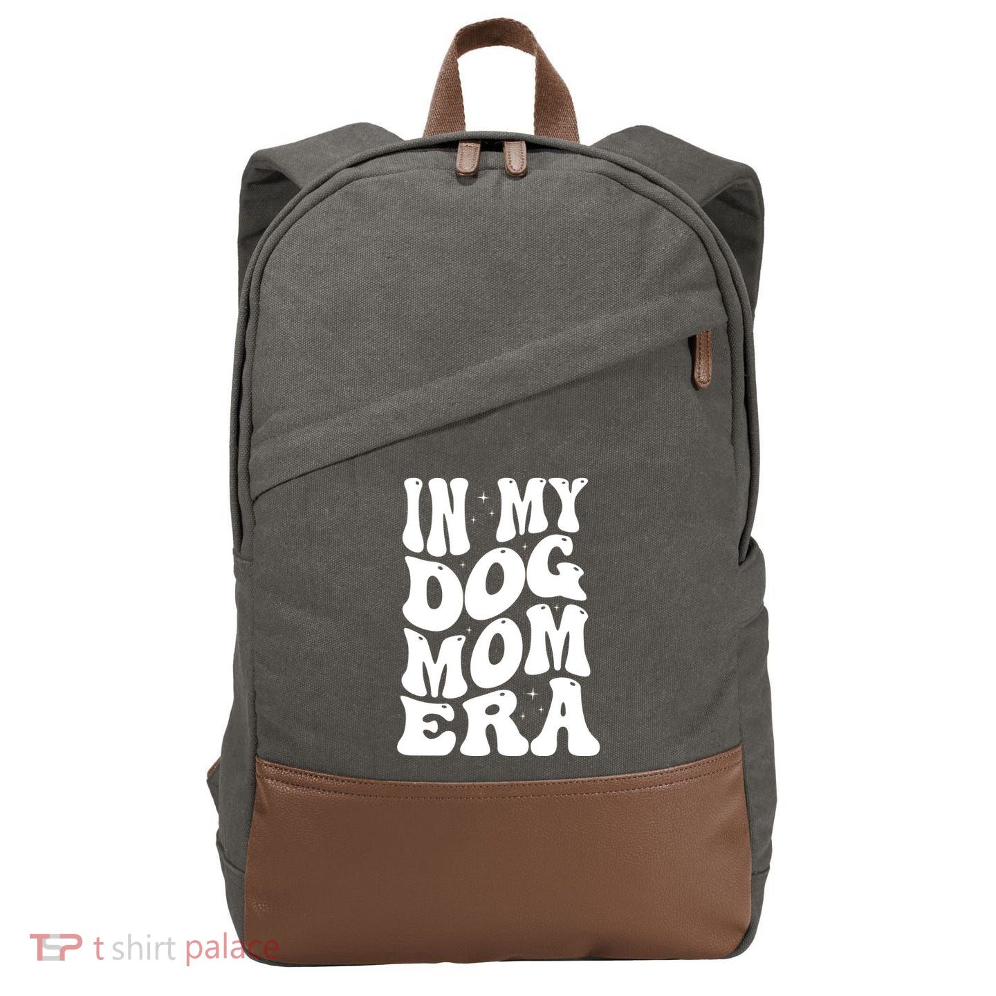 In My Dog Mom Era Cotton Canvas Backpack