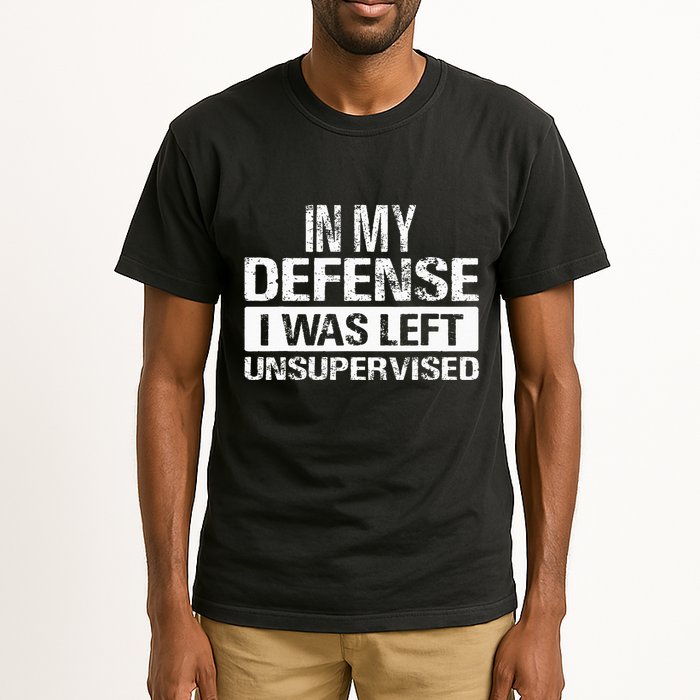 In My Defense I Was Left Unsupervised Funny Retro Vintage Tall T-Shirt