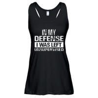 In My Defense I Was Left Unsupervised Funny Retro Vintage Ladies Essential Flowy Tank