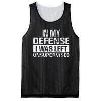 In My Defense I Was Left Unsupervised Funny Retro Vintage Mesh Reversible Basketball Jersey Tank