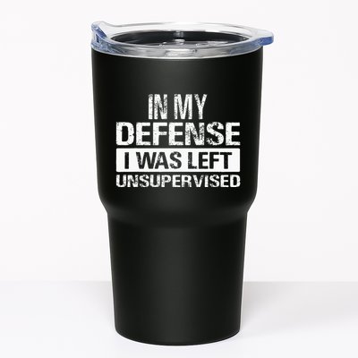 In My Defense I Was Left Unsupervised Funny Retro Vintage Tumbler
