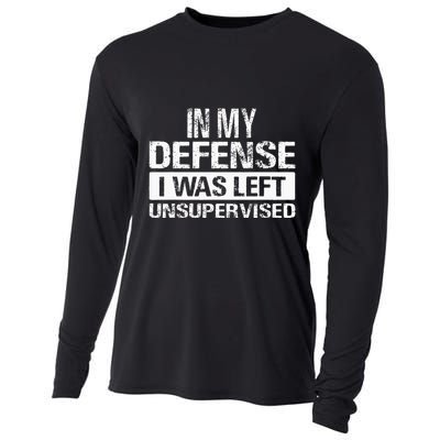 In My Defense I Was Left Unsupervised Funny Retro Vintage Cooling Performance Long Sleeve Crew