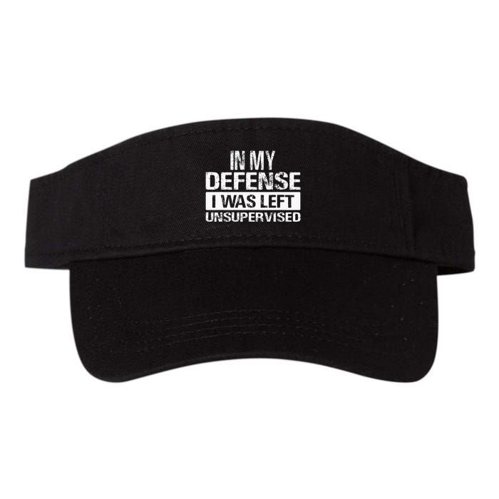 In My Defense I Was Left Unsupervised Funny Retro Vintage Visor