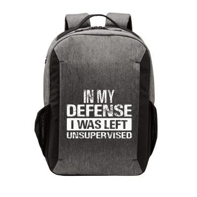 In My Defense I Was Left Unsupervised Funny Retro Vintage Vector Backpack