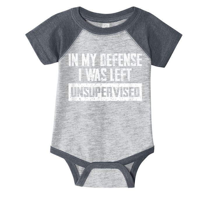 In My Defense I Was Left Unsupervised Cool Funny Infant Baby Jersey Bodysuit