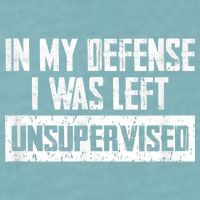 In My Defense I Was Left Unsupervised Cool Funny Sueded Cloud Jersey T-Shirt