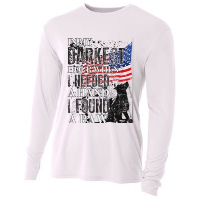 In My Darkest Hour I Reached For A Hand Found A Paw , Grey Cooling Performance Long Sleeve Crew