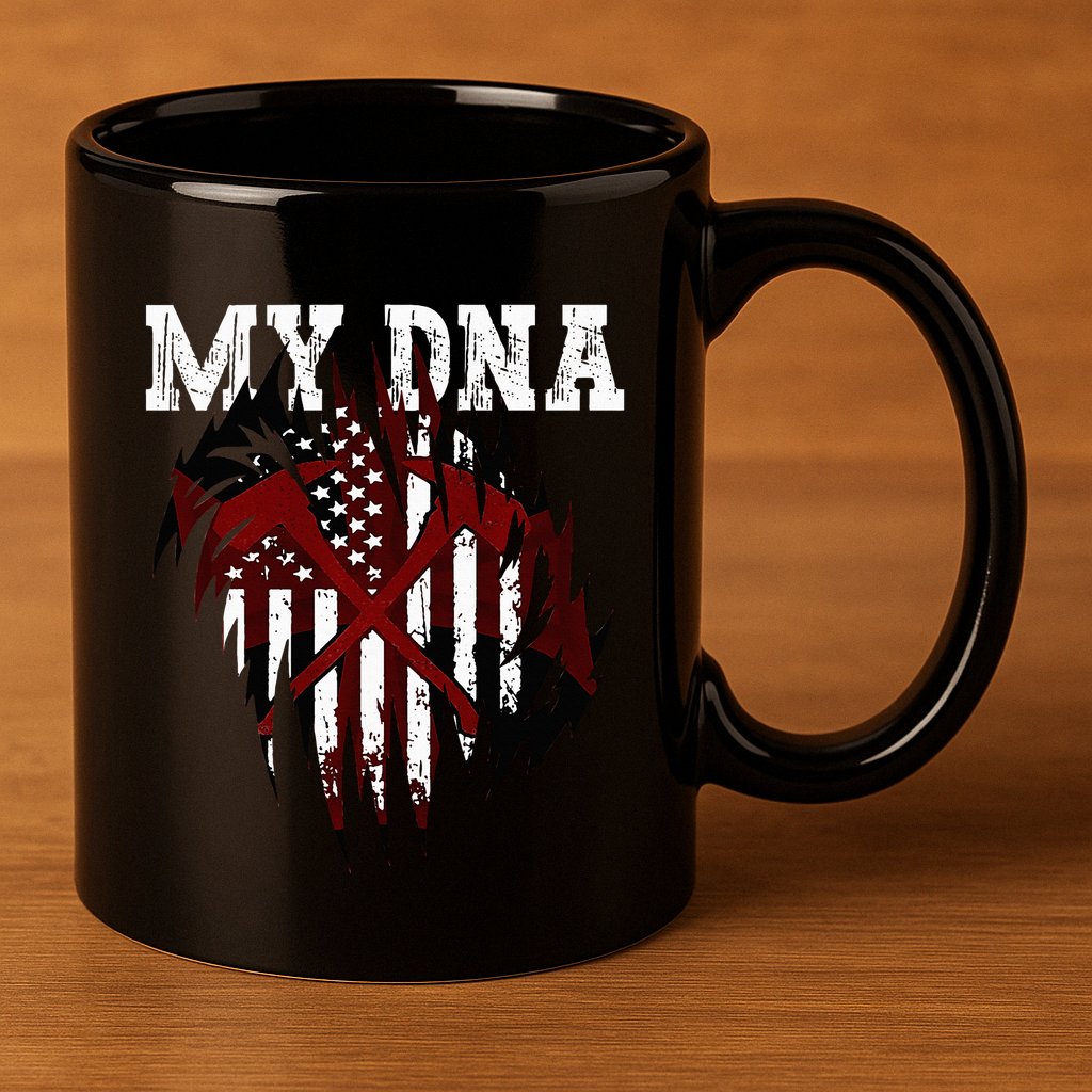 In My Dna Ripped Design Braveheart Firefighters 11oz C Handle Ceramic Mug