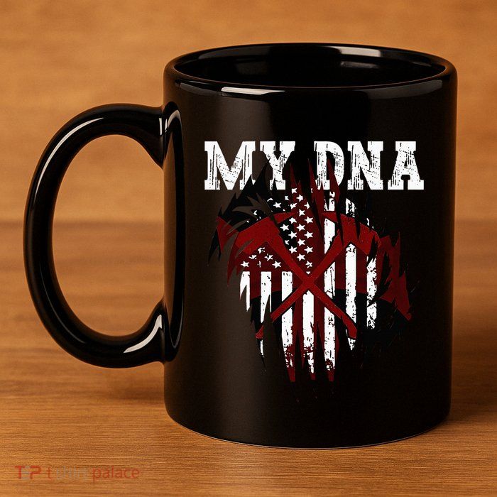 In My Dna Ripped Design Braveheart Firefighters 11oz C Handle Ceramic Mug