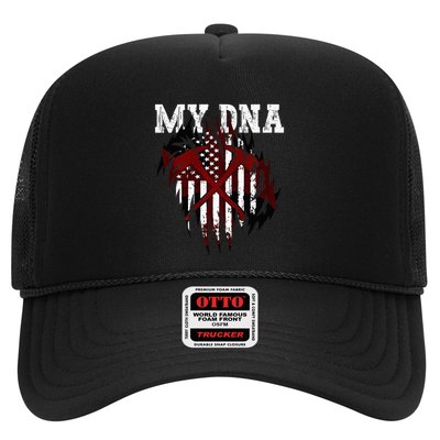 In My Dna Ripped Design Braveheart Firefighters Trucker Hat