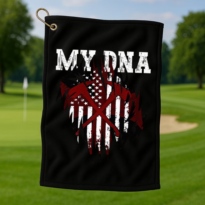 In My Dna Ripped Design Braveheart Firefighters Golf Towel