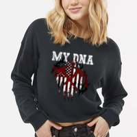 In My Dna Ripped Design Braveheart Firefighters Cropped Pullover Crew