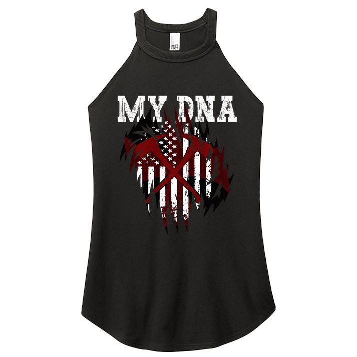 In My Dna Ripped Design Braveheart Firefighters Women's Perfect Tri Rocker Tank